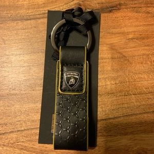 Lamborghini Leather Black-Yellow Keychain Keyring